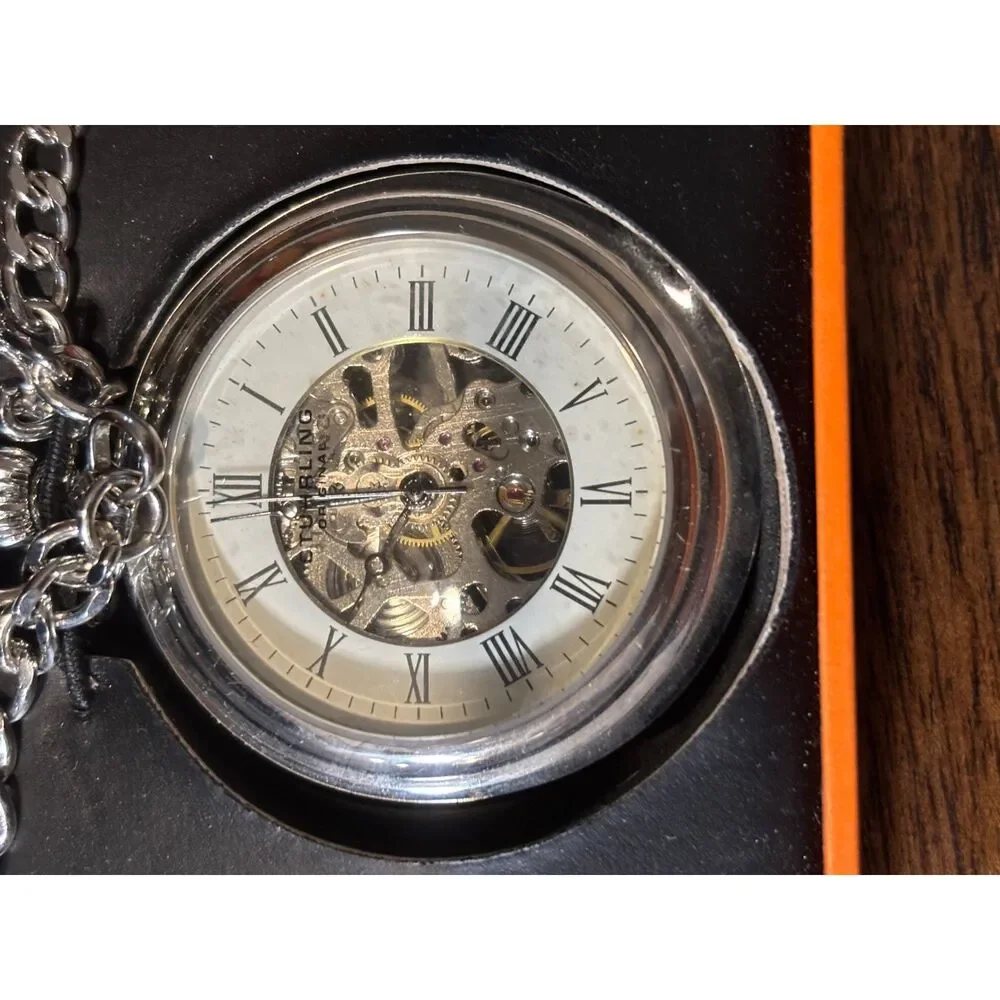 Stührling Original Vintage Skeleton Pocket Watch (Model 6053)